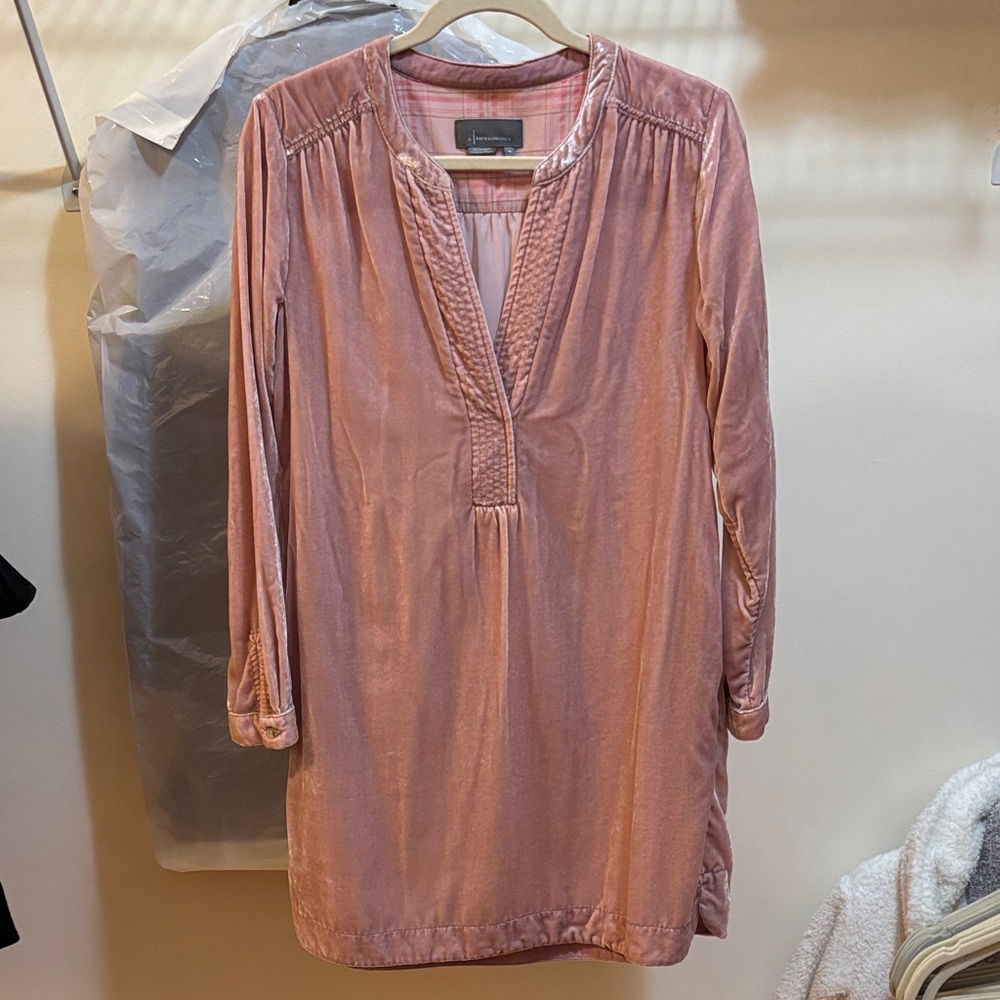 Anthropologie Dusty Rose Mini Dress